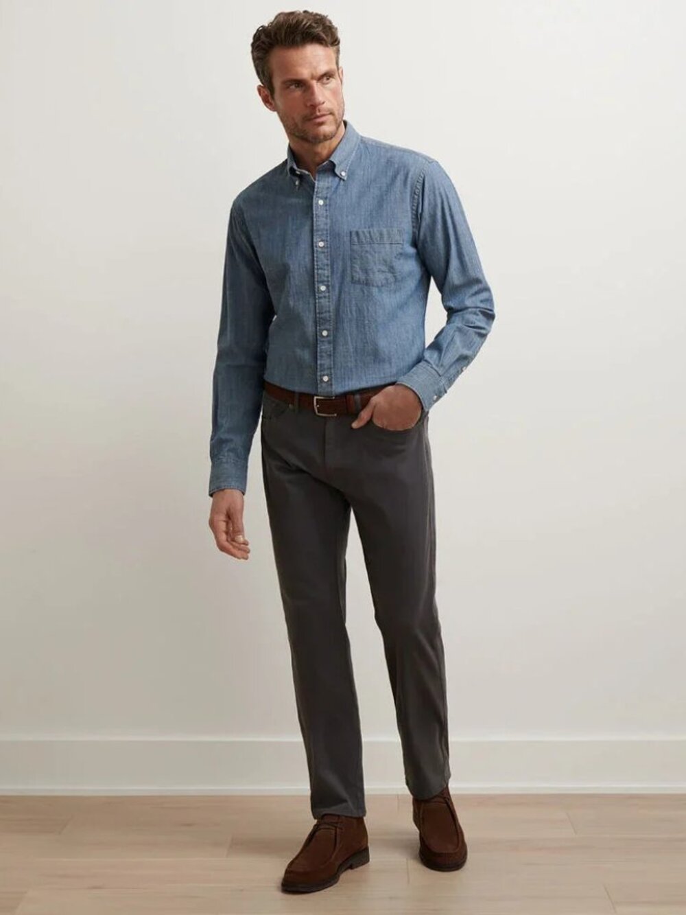 NWT Peter Millar Signature Sateen Five Pocket Pant-Classic Fit: Iridium (38x34)